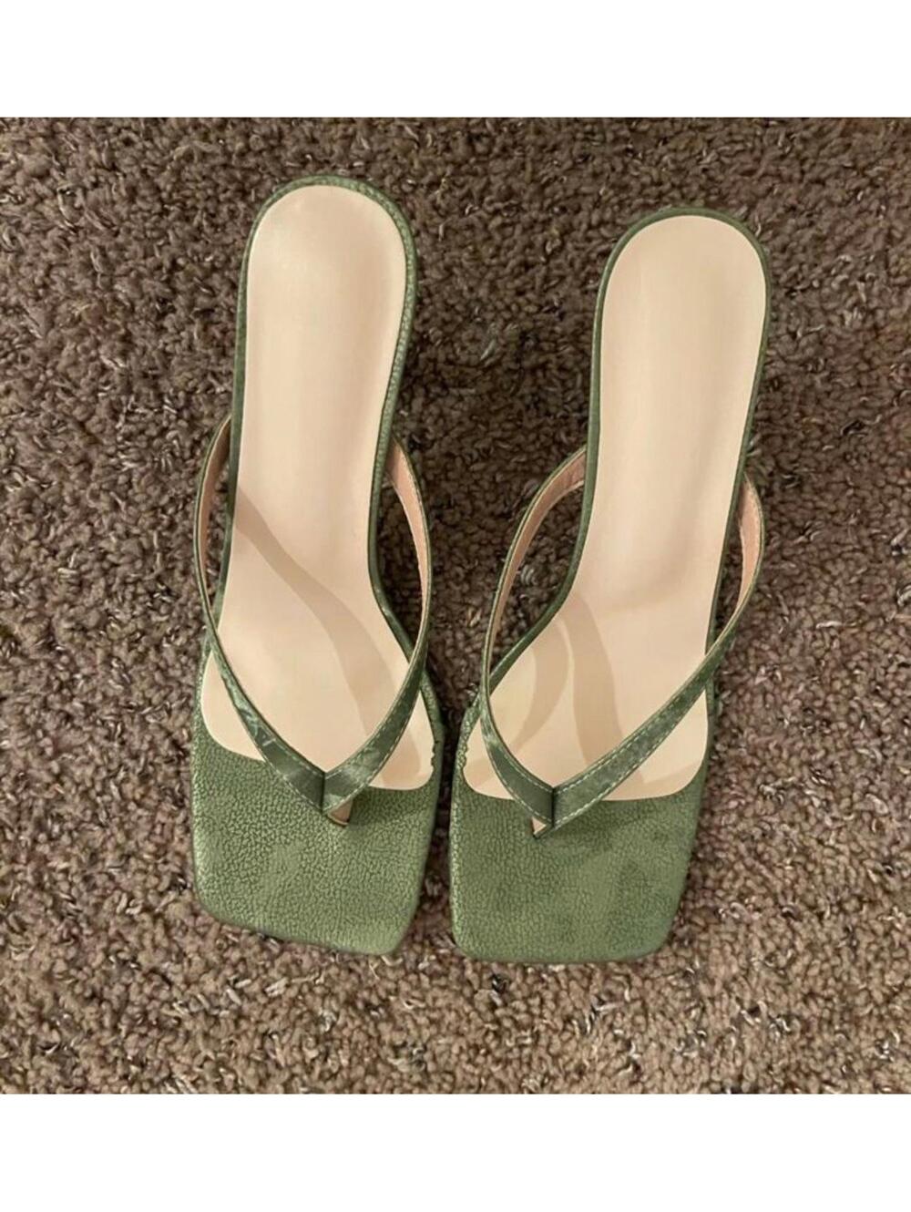 Green kitten heels